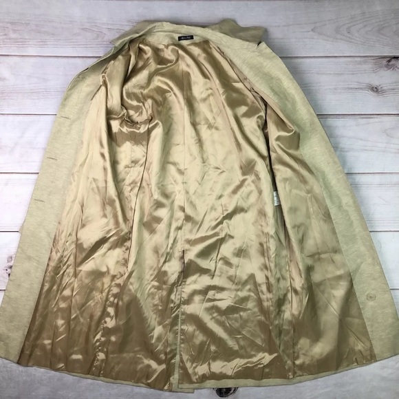 Rodel Linen Button Down Peacoat Long Jacket Designer Vintage Italy - Picture 9 of 14